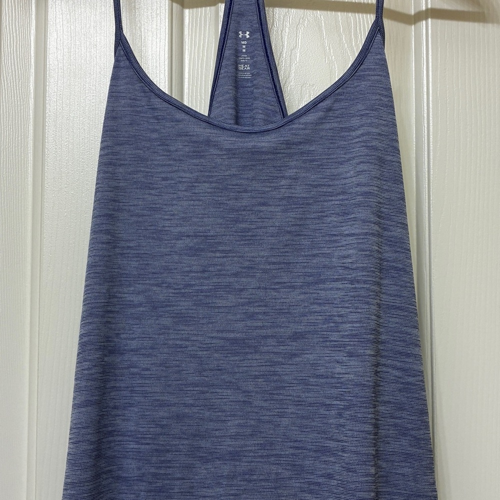 Under Armour Heathered-Blue Sleeveless Racerback Tank Top Athletic